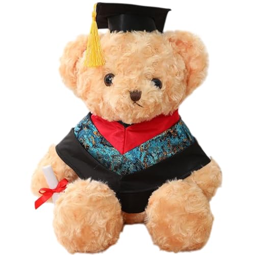 Celuicion Abschlussplüsch, ausgestopfter Abschlussbär,Nettes Wurfkissen für Kinder - Graduation Bear Plüschpuppe mit Kleidung und Naptime Stofftier für eine Freundin Home School Party von Celuicion