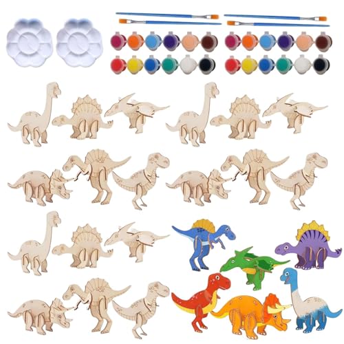 Celuicion Dinosaurier-Malset aus Holz | 3D-Malset für interaktives Kleinkind Dinosaurier Spielzeug – Lernsets aus Holz für die Familie, Spielzimmer Celuicion Dinosaurier-Malset aus Holz | 3D-Malset für interaktives Kleinkind Dinosaurier Spielzeug – Lernsets aus Holz für die Familie, Spielzimmer von Celuicion