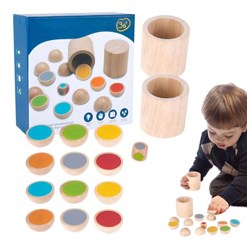 Celuicion Farbübereinstimmendes Schachspiel, passendes Schachspiel | Holzbrettschach -Matching -Spiel - Lustiges pädagogisches interaktives Lernspielzeug für Kinder von Celuicion