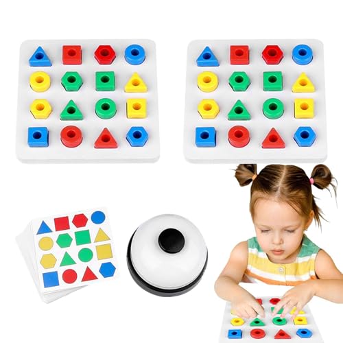 Celuicion Formpuzzle für, Formpassungsrätsel - 2 Spielerspiele Formpuzzle,Buntes geometrisches Farbanpassungsboard Bildungslernspielzeug für Interaktive Spaß von Celuicion