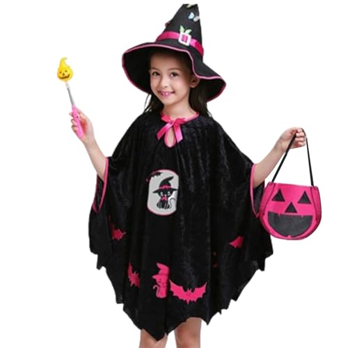 Celuicion Hexenkostüme für Mädchen, Hexenkleid für Mädchen, Süßes Hexenkostüm, Halloween-Märchenhexe, niedliche Kostüme, Halloween-Cosplay-Outfits, Hexenkostüm für Cosplay-Feiertagsversammlungen von Celuicion