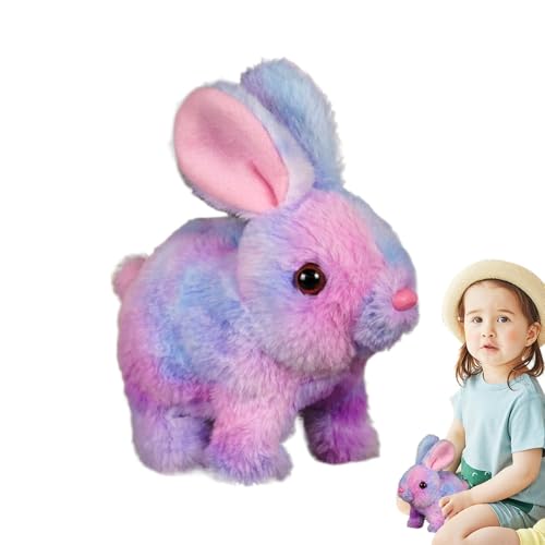 Celuicion Hoping Bunny, Kaninchenspielzeug für Kinder - Simulierte Kaninchenpuppe Stofftiere - Interaktive Plüschfiguren, Springen, zuckende Nase, wackelnde Ohren, Hoping Robotertier zum Geburtstag von Celuicion