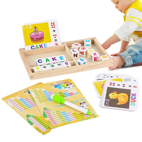 Celuicion Nummernzählspiel, Alphabet -Matching Toy - Lustige passende Rätsel für Kinder - Holzunterricht frühes Bildungsinstrument, Kinder Reisen Spiele für, Mädchen von Celuicion