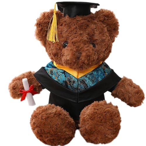 Celuicion Stopfer Abschlussbär, Abschlussbär,Nettes Wurfkissen für Kinder - Graduation Bear Plüschpuppe mit Kleidung und Naptime Stofftier für eine Freundin Home School Party von Celuicion