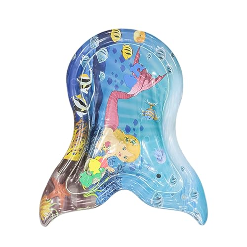 Celuicion Water Sensory Toy Matte, Wasserspielmatte für Katzen - Interaktive aufblasbare Wasserpolstermatte,Activity Play Center Fishtail Shape Pad für die frühe Entwicklung im Innenbereich im Freien von Celuicion