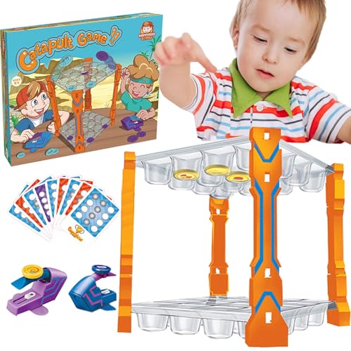 Katapult-Brettspiel, Katapult-Spiel - Familienbrettspiel - Lustiges Tischspiel, Multiplayer-Familienspiel, Hand-Auge-Koordinationsspielzeug für 4–6 Jahre alte Kinder von Celuicion