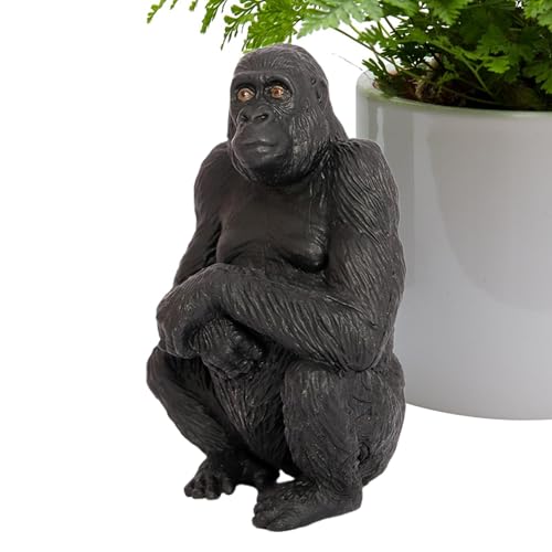 Simulation Gorilla Statue, Gorilla -Modell | Orang -Utan -Spielzeugmodell | Wildlife Figuren Miniatur Bildung Tier Spielzeugfotografie Requisite Desktop Dekoration von Celuicion