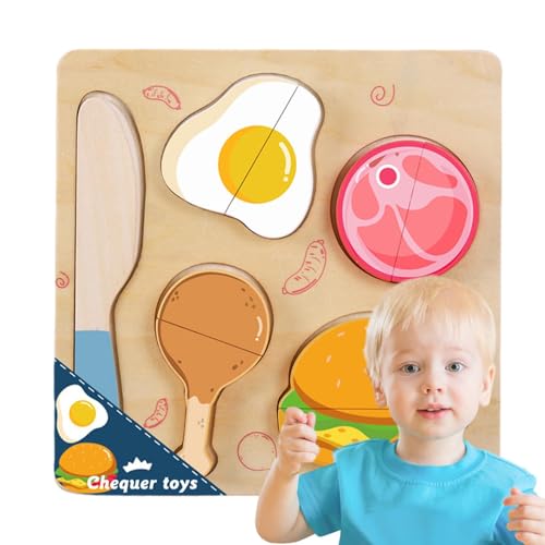 Spiel-Essen-Set aus Holz, Spielzeug zum Schneiden von Obst und Gemüse - Stellen Sie sich vor, Holzschneidespielzeug Früchte spielen Essen - Puzzle-Lernspielzeug, Küchenspielzeug für Kleinkinder und Ki von Celuicion