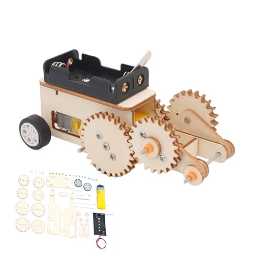 Stem-Modellauto-Bausatz,Auto-Bausatz Wissenschaftsprojekt, Gear Design Holz-3D-Puzzles, STEM-Spielzeug, Aktivitäten-Engineering-Kit, pädagogisches Bauspielzeug für Kinder ab 6 Jahren von Celuicion