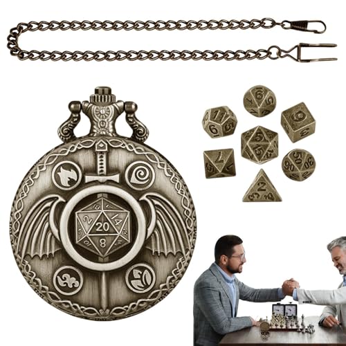 Taschenuhr Muschelgehäuse,Vintage Würfel Taschenuhr | Vintage Steampunk Brettspiele,Retro-Würfelset für Spieleabende, Versammlungen und Sammler von Celuicion