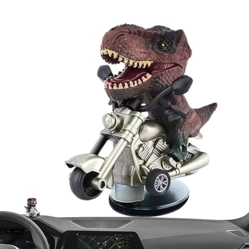 Tyrannosaurus Rex Autofigur,Tyrannosaurus Rex Autodekoration | Treibende T-Rex-Dinosaurier-Dekoration - Kreative T-Rex-Dinosaurier-Dekoration, neuartige Dinosaurier-auf-Motorrad-Figur für ein Upgrade von Celuicion