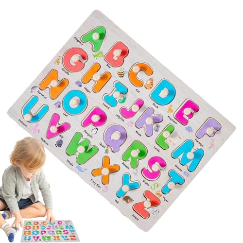 Vorschulpädagogisches Steckpuzzle-Set, Holzsteckpuzzles - Kleinkind-Rätsel in Zahlenform - Frühes Lernen, Stecktafel, Steckpuzzle für Kinder, und Mädchen von Celuicion