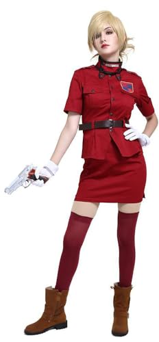 Cemaxjo Anime Frauen Hellsing Seras Victoria Cosplay Uniform Mantel Anzug Socken Rock Seras Halloween Outfit (Red, 3X-Large) von Cemaxjo