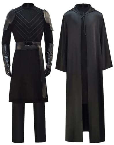 Cemaxjo Erwachsene Baylan Skoll Schwarz Serie Kostüm Weste Shirt Handschuhe Rüstung Jedi Schwarz Tunika Outfit (Black (Outfits), Medium) von Cemaxjo