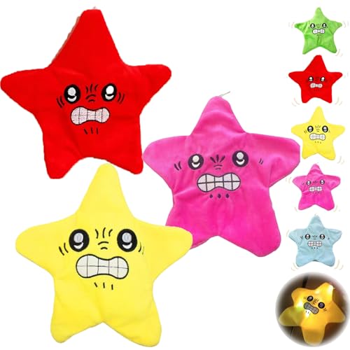 Cemssitu Beweglicher Angry Star-Plüsch, 8 Zoll Großes Angry Starfish-Spielzeug, Tanzendes Angry Starfish-Streichspielzeug, Rucksack-Anhänger Und Schlüsselanhänger (3pcs*B) von Cemssitu