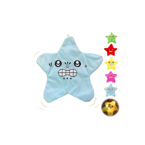 Cemssitu Beweglicher Angry Star-Plüsch, 8 Zoll Großes Angry Starfish-Spielzeug, Tanzendes Angry Starfish-Streichspielzeug, Rucksack-Anhänger Und Schlüsselanhänger (Blau) von Cemssitu