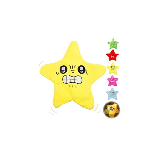 Cemssitu Beweglicher Angry Star-Plüsch, 8 Zoll Großes Angry Starfish-Spielzeug, Tanzendes Angry Starfish-Streichspielzeug, Rucksack-Anhänger Und Schlüsselanhänger (Gelb) von Cemssitu