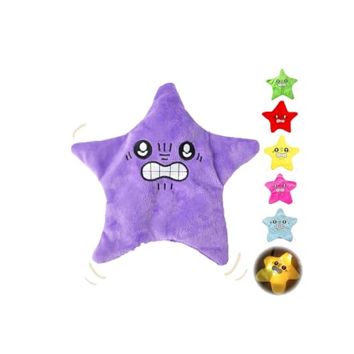 Cemssitu Beweglicher Angry Star-Plüsch, 8 Zoll Großes Angry Starfish-Spielzeug, Tanzendes Angry Starfish-Streichspielzeug, Rucksack-Anhänger Und Schlüsselanhänger (Lila) von Cemssitu