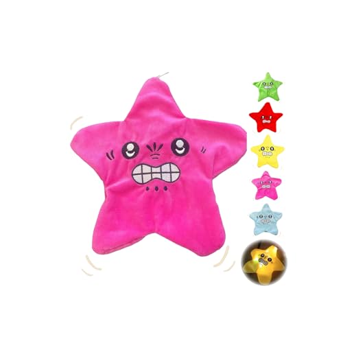 Cemssitu Beweglicher Angry Star-Plüsch, 8 Zoll Großes Angry Starfish-Spielzeug, Tanzendes Angry Starfish-Streichspielzeug, Rucksack-Anhänger Und Schlüsselanhänger (Rosa) von Cemssitu