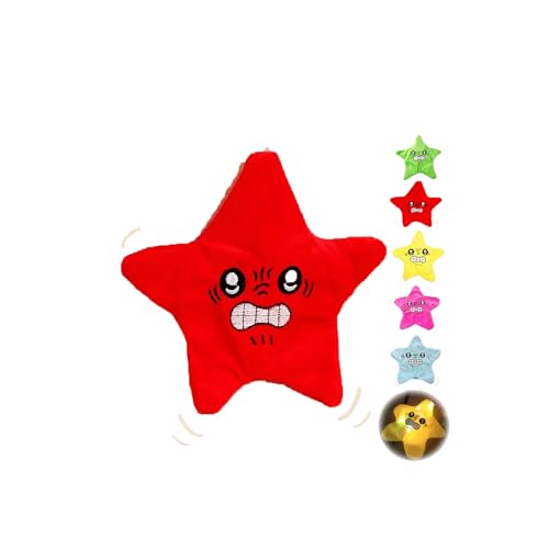 Cemssitu Beweglicher Angry Star-Plüsch, 8 Zoll Großes Angry Starfish-Spielzeug, Tanzendes Angry Starfish-Streichspielzeug, Rucksack-Anhänger Und Schlüsselanhänger (Rot) von Cemssitu