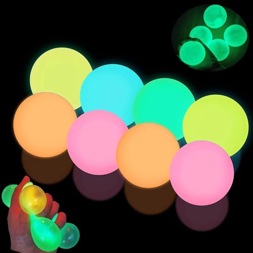 Glow Bath Balls, Light Up Bath Balls, Glow in The Dark Bath Balls Toys, Glow Balls Bath, Sticky Balls for Ceiling, Bath Time Glow Balls for Bathtub (12pcs) von Cemssitu