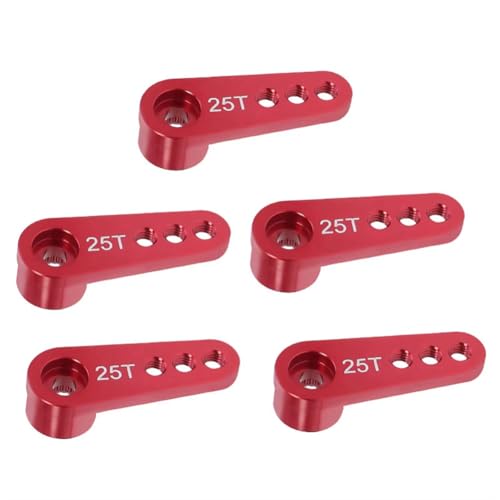 25T Aluminiumlegierung RC Auto Lenkservo Horn Arm für 1/10 1/8 RC Auto Crawler Teile Rot von Cenei