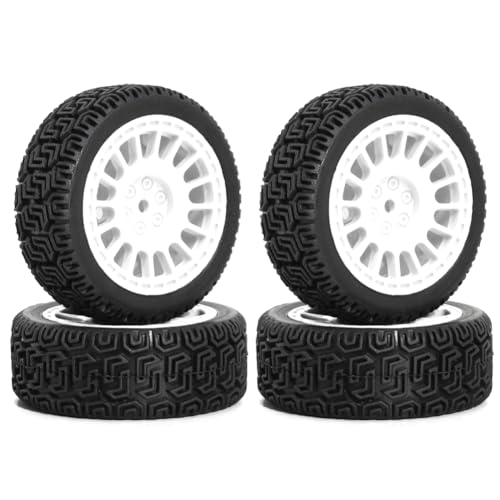 Cenei 4 Stück 68 mm Rallye-Reifen Gummireifen Radreifen für XV01 XV02 TT01 TT02 PTG-2 1/10 RC Rennwagen Upgrade Teile von Cenei