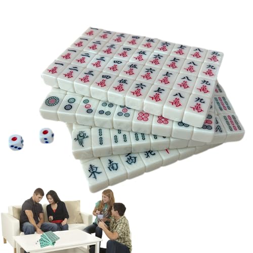 Ceolup Reise-Mahjong, Mahjong-Set - Leichte Mahjong-Sets, klare Gravur | -Legespiel, Reisezubehör für Reisen, Schulen, Ausflüge, Schlafsäle von Ceolup