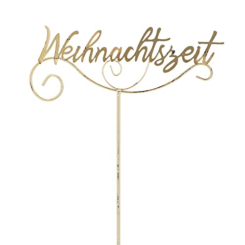 Gartenstecker "Weihnachtszeit" | shabby gold H110cm | Schriftzug Gartendekoration Beetstecker Weihnachtsdekoration von Cepewa