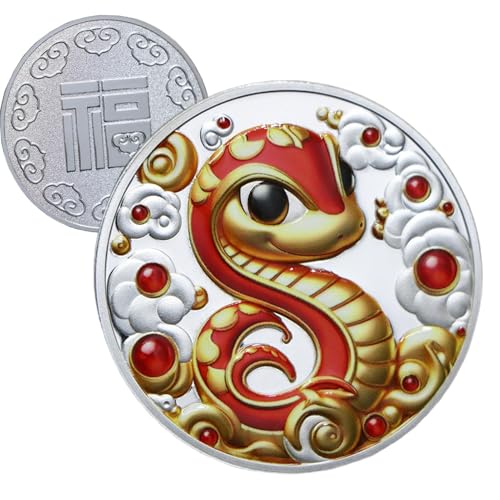 2025 Snake Year Coin, Year of The Snake Commemorative Coin, New Year Collectibles, Tabletop Ornaments, Spring Festival Decorations, Lunar New Year Coin, Chinese Snake Year Keepsake, von Ceprznvey