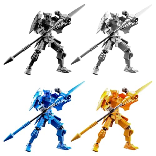 Action Figures, Robot Toys, 13 Joint Movable Building Block Set Deformation Dolls for Children Who Enjoy Building, Transforming, and Playing, ABS and PVC, 4 Pieces von Ceprznvey