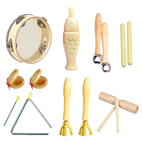 Baby-Instrumente, Holz-Musikinstrumente, Kleinkind-Musikspielzeug, Percussion-Spielzeug für Babys, neutrale Farbe, Holz-Musikinstrumente-Set, Baby-Percussion-Musikspielzeug für und Mädchen von Ceprznvey