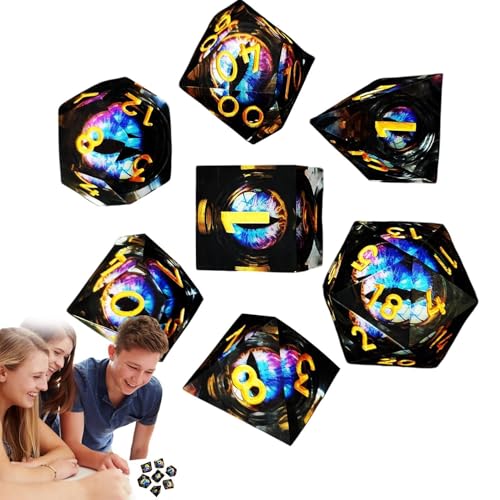 Board Game Dice Set, Dice, Unique RPG Dice, Liquid Core Dice, Board Game Resin Dice Set, Role-Playing Dice, Liquid Core Design Role Playing Table Game Dice for Men and Women Gamers von Ceprznvey