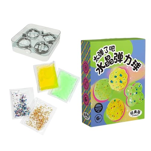 Bouncy Ball Making Kit, Glitter Bouncing Ball Craft Kit, Science Craft Projekte, Eltern-Kind-Interaktives Spielzeug, handgefertigtes Glitzerball-Set, Lernspielzeug, wissenschaftliches Experiment von Ceprznvey