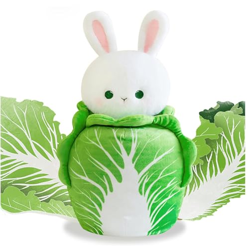 Bunny Stuffed Animal, Plush Rabbit Doll, Soft Cabbage Rabbit Figurine, Adorable Plush Toy, Cute Collectible Display, Perfect for Living Room, Bedroom, Sofa, 10.63 Inches von Ceprznvey