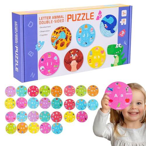 Ceprznvey Alphabet-Puzzle, Lernspiele, Buchstaben, Zahlen – doppelseitig, zum Zählen von Aktivitäten aus Holz, Kindergarten Ceprznvey Alphabet-Puzzle, Lernspiele, Buchstaben, Zahlen – doppelseitig, zum Zählen von Aktivitäten aus Holz, Kindergarten von Ceprznvey
