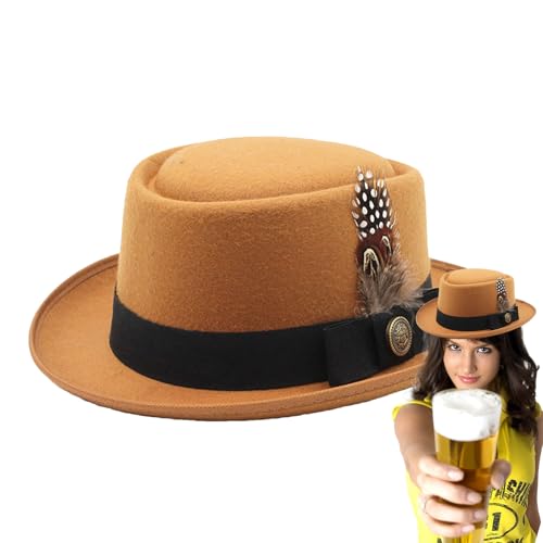 Ceprznvey Bayerische Hüte für Männer, Oktoberfest-Outfits Hut,Oktoberfest-Hüte für Herren - Oktoberfest-Outfits für Damen, Oktoberfest-Kostümzubehör mit Federn, Emblemen, für das Oktoberfest, Ceprznvey Bayerische Hüte für Männer, Oktoberfest-Outfits Hut,Oktoberfest-Hüte für Herren - Oktoberfest-Outfits für Damen, Oktoberfest-Kostümzubehör mit Federn, Emblemen, für das Oktoberfest, von Ceprznvey