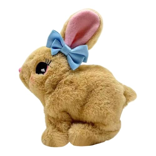 Ceprznvey Bunny Interactive Plüschtier | Cute Realistic Stuffed Bunny Electronic Pet | Plüschfigur, interaktives Spielzeug , Wiggling Ears, Hopping, Twitching Mouth von Ceprznvey