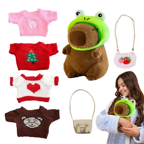 Ceprznvey Capybara Stuffed Toy, Capybara Stuffed Animal with Clothes, Hugging Capybara Decoration Doll, Stuffed Animal, Capybara Christmas Decoration, Cute Hugging Toy for Christmas von Ceprznvey