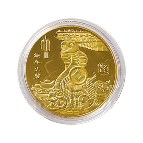 Ceprznvey Feng Shui Snake Pattern Coin for Good Fortune, Auspicious Lucky Coin for Wealth, Snake Year Coin for Chinese, Snake Coin 2025 for Prosperity, Chinese Fortune Coin for Luck von Ceprznvey