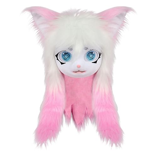 Ceprznvey Furry Head, Animal Cat Masque, Realistic Plush Texture, Long Hair Big Eyes Design, for Halloween Cosplay Theater Convention, 60x40cm/23.62x15.75 Inches, 1 Piece, 670g Ceprznvey Furry Head, Animal Cat Masque, Realistic Plush Texture, Long Hair Big Eyes Design, for Halloween Cosplay Theater Convention, 60x40cm/23.62x15.75 Inches, 1 Piece, 670g von Ceprznvey