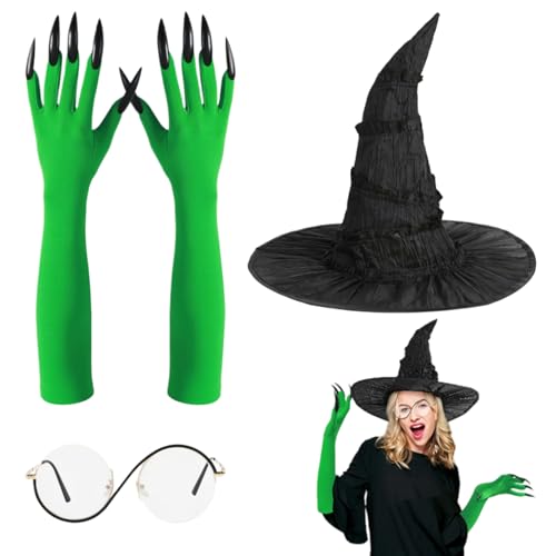 Ceprznvey Hexenhut, Set mit Hexenbrille, Zubehör – Kostüm Halloween Kostüm Cosplay Party Haus Festival Reise Ceprznvey Hexenhut, Set mit Hexenbrille, Zubehör – Kostüm Halloween Kostüm Cosplay Party Haus Festival Reise von Ceprznvey