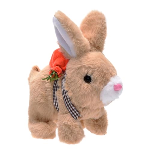 Ceprznvey Interactive Plush Bunny, Electronic Stuffed Rabbit, Educational Easter Toy, Adorable Backpack Design, Light Up Features, Sounds and Movements for Kids, 7.48x6.69x3.54 Inches, 170g von Ceprznvey