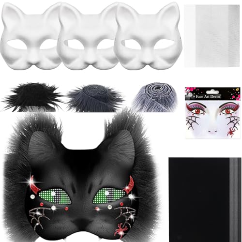 Ceprznvey Katzenmaske, Masken, Verkleidungen, neutrale Tiere, kreative Aktivität mit Stoff und Filz, Kostüm für Männer und Frauen, Party, Cosplay Ceprznvey Katzenmaske, Masken, Verkleidungen, neutrale Tiere, kreative Aktivität mit Stoff und Filz, Kostüm für Männer und Frauen, Party, Cosplay von Ceprznvey