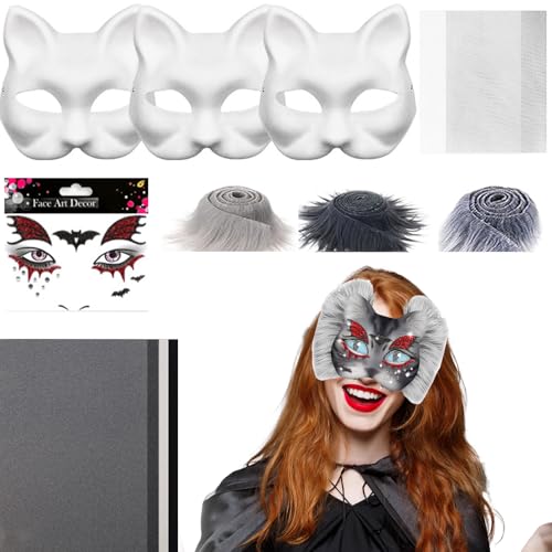 Ceprznvey Katzenmasken für kreative Aktivitäten | Masken Verkleidungen Tiere neutral | Kostümzubehör mit Tüll und Filz für Maskenparty, Cosplay, Damen, Karneval Ceprznvey Katzenmasken für kreative Aktivitäten | Masken Verkleidungen Tiere neutral | Kostümzubehör mit Tüll und Filz für Maskenparty, Cosplay, Damen, Karneval von Ceprznvey