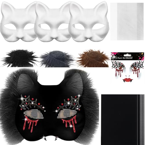 Ceprznvey Katzenmasken für kreative Aktivitäten | Verkleidungsset | kreative Aktivität mit Leinwand und Filz Kostüm für Männer Frauen Party Cosplay Ceprznvey Katzenmasken für kreative Aktivitäten | Verkleidungsset | kreative Aktivität mit Leinwand und Filz Kostüm für Männer Frauen Party Cosplay von Ceprznvey