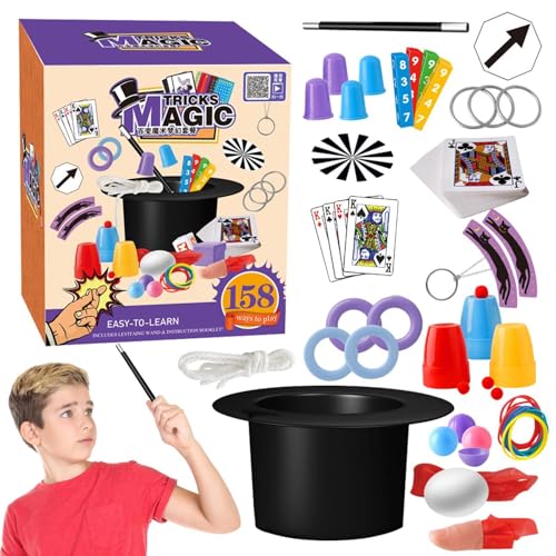 Ceprznvey Kids Magic Set mit Zubehör, Magic Toy Set mit Anleitung, Magic Tricks Set, Step-by-Step Magic Tutorial, Fun Toddler Magic Tricks und Kartenspielzeug für Alter 6 bis 12, Mädchen, von Ceprznvey