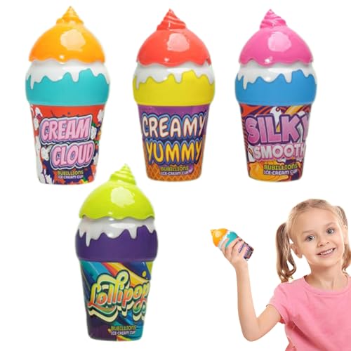 Ceprznvey Kleinkind Seifenblasen - Eiscreme Seifenblasenlösung Mit 4 Stäbchen - Auslaufsicher Kleinkinderspielzeug Tragbar Für Draußen Sinnesaktivitäten Für Kindergeburtstage Feste Ceprznvey Kleinkind Seifenblasen - Eiscreme Seifenblasenlösung Mit 4 Stäbchen - Auslaufsicher Kleinkinderspielzeug Tragbar Für Draußen Sinnesaktivitäten Für Kindergeburtstage Feste von Ceprznvey