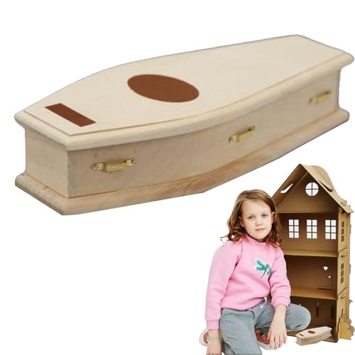 Ceprznvey Miniatur-Sarg - Puppenhaus Möbelmodell - Dekoratives Modell Für Gruselecke, Unbearbeiteter Holz-Bastelsarg Für Puppenhaus Ceprznvey Miniatur-Sarg - Puppenhaus Möbelmodell - Dekoratives Modell Für Gruselecke, Unbearbeiteter Holz-Bastelsarg Für Puppenhaus von Ceprznvey