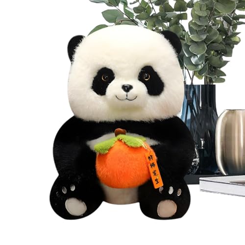 Ceprznvey Niedliche Panda Plüschpuppe, Panda Stuffed Doll, Animal Comforting Toy, Cuddly Zoo Nursery, entzückende Tier-Comforting Toy Holding Persimmon for Good Luck Decorations von Ceprznvey